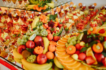 Fototapeta na wymiar Sweet fruit table for special day