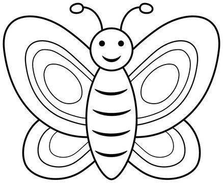 Butterfly coloring book page. Vector outline illustration.