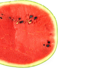Closeup of watermelon on white background