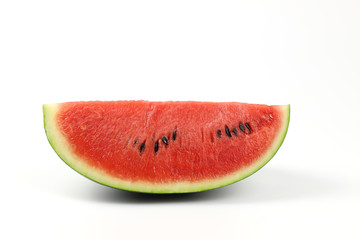 Watermelon slices on white background