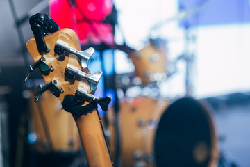 musician plays the guitar. the actor performs at a party. musical instrument.