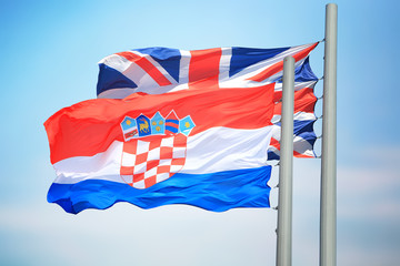 Croatian and British flags