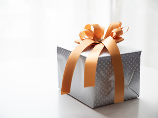 Christmas gift box on white background for design