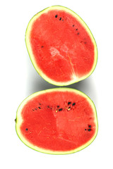 Half of watermelon on white background