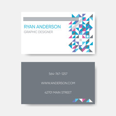 Modern business card template vector abstract geometric design