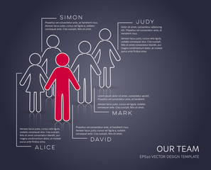 Vector infographic our team company presentation modern template