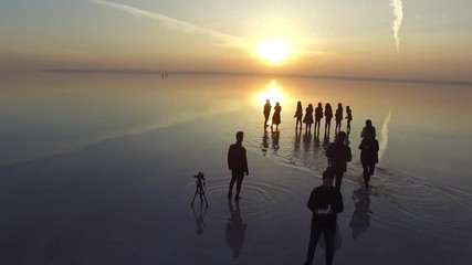people at sunset drone shooting turkey - Powered by Adobe