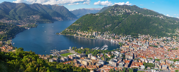 Como - The city with the Cathedral and lake Como.