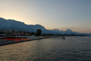 view of the bay at dusk
