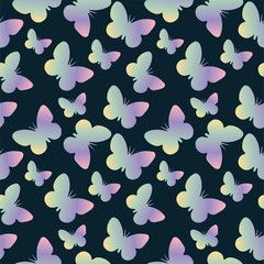 Butterflies seamless pattern for girls.