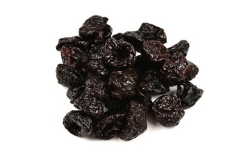 Dried plum isolated on white background