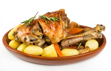 Cordero asado con patatas