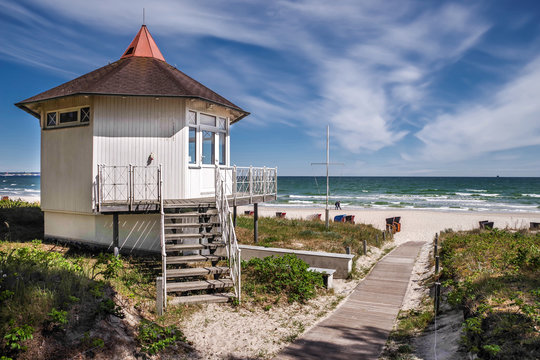 Strand Zugang Binz Ostsee sonnig