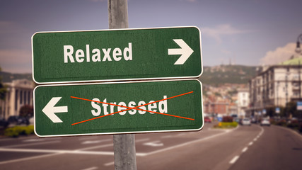 Street Sign Relaxed versus Stressed