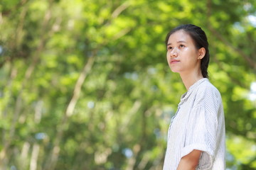 young woman travel to Vietnam