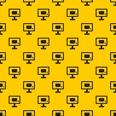 Monitor with email sign pattern seamless vector repeat geometric yellow for any design