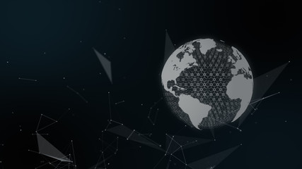 5G and AI technology, Global communication network concept.