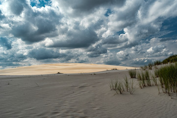 Slowinski national park, sand dunes in Leba, Poland