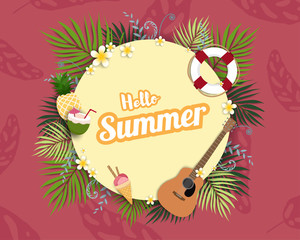 Beautiful Summer banner and poster card