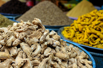 Traditional Spices at the market Marrakesh, Morocco