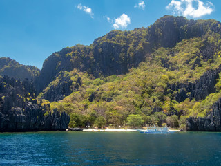 Picturesque rocky islands near El Nido in Palawan, Philippines