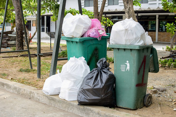 Full bins on street