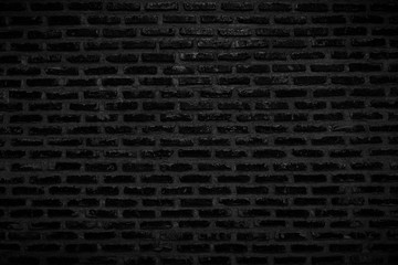 Old Dark Black Brick Wall Texture and Background