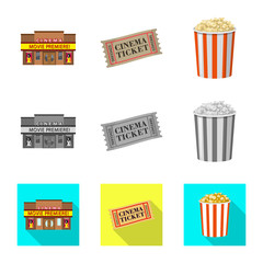 Vector illustration of television and filming sign. Collection of television and viewing vector icon for stock.