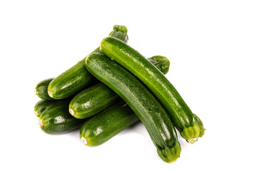 Group of Zucchini on a White Background