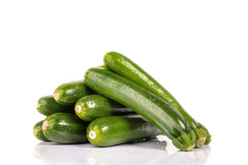 Group of Zucchini on a White Background