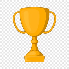 Golden trophy cup icon. Cartoon illustration of golden trophy cup vector icon for web
