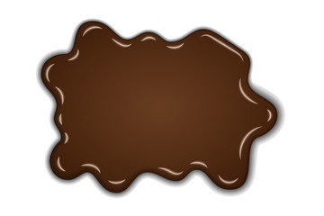 Chocolate sweet splash. chocolate liquid blot isolated white background. Abstract shape dessert spot. 3D realistic design element. Food decoration. Milk, dark chocolate splashing. Vector illustration