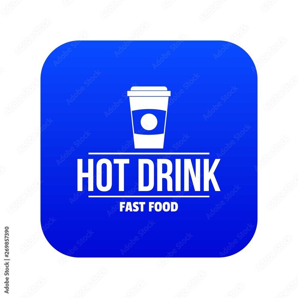 Canvas Prints Hot drink icon blue vector isolated on white background - Canvas Prints
