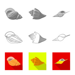 Vector illustration of animal and decoration icon. Collection of animal and ocean stock vector illustration.