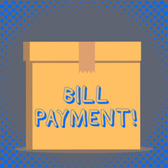 Word writing text Bill Payment. Business photo showcasing To give money to in return for goods or services rendered