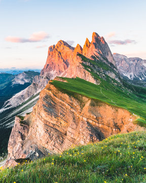 Sunset at Seceda, Dolomites, Italy
