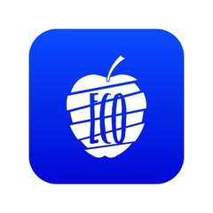Ecology food icon blue vector isolated on white background
