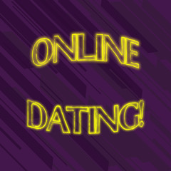 Writing note showing Online Dating. Business concept for practice of searching for a roanalysistic partner on the Internet Seamless Diagonal Violet Stripe Paint Slanting Line Repeat Pattern