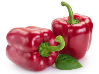 Fresh red pepper on white background
