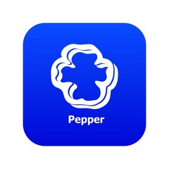 Pepper icon blue vector isolated on white background