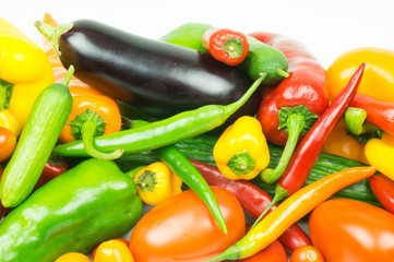 Gesunde Gemüsesorten bunt durcheinander