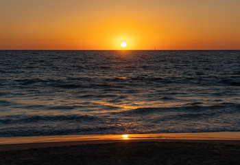 sunset at the sea beach 