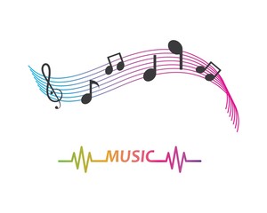 music note illustration vector design