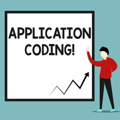 Word writing text Application Coding. Business photo showcasing process by which a mobile app is developed for mobile Zigzag arrow line diagram chart presented in white big board by lecturer