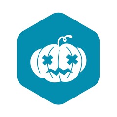 Halloween pumpkin icon. Simple illustration of halloween pumpkin vector icon for web design isolated on white background