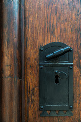 old castle door close-up,  wood texture