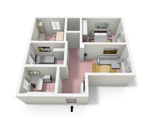 Color 3d floor plans	