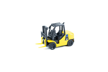 The forklift on white background