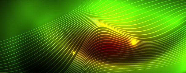 Shiny neon lines techno magic futuristic background, magic energy space light concept, abstract background wallpaper design