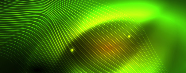 Fototapeta premium Shiny neon lines techno magic futuristic background, magic energy space light concept, abstract background wallpaper design